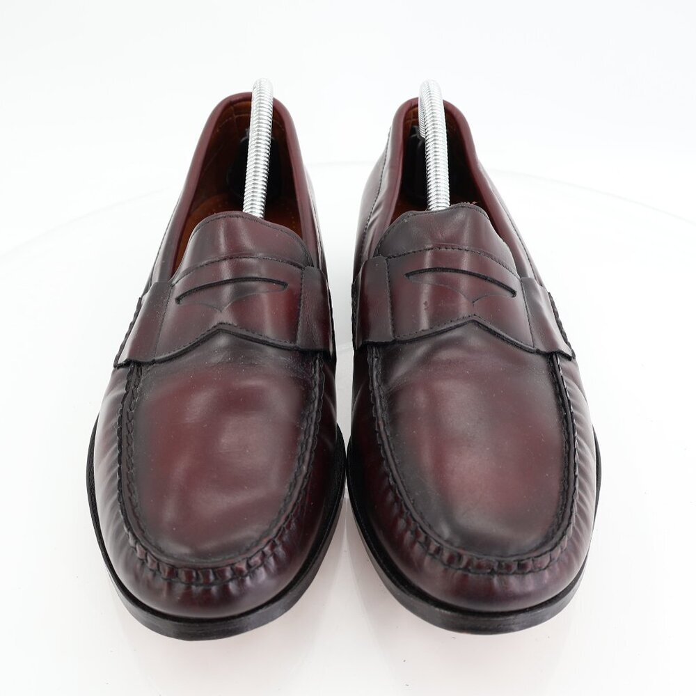 Allen Edmonds Men's Walden Loafer Size 10 3E Burgundy Leather Penny Slip on - Picture 5 of 13
